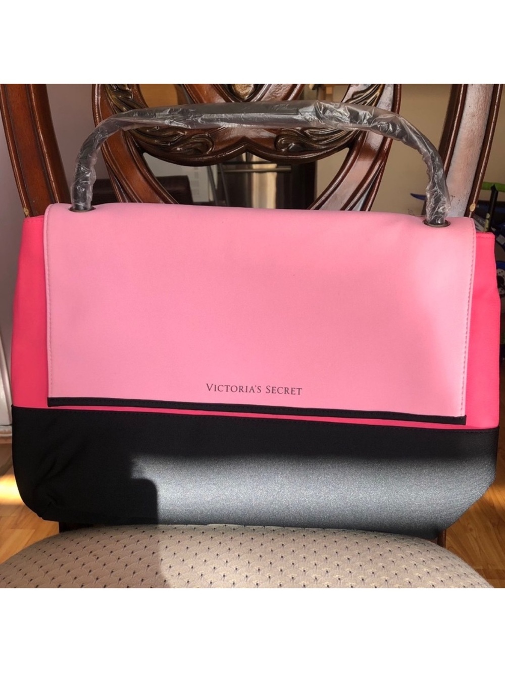 Victoria's Secret Pink & Black Structured Satchel